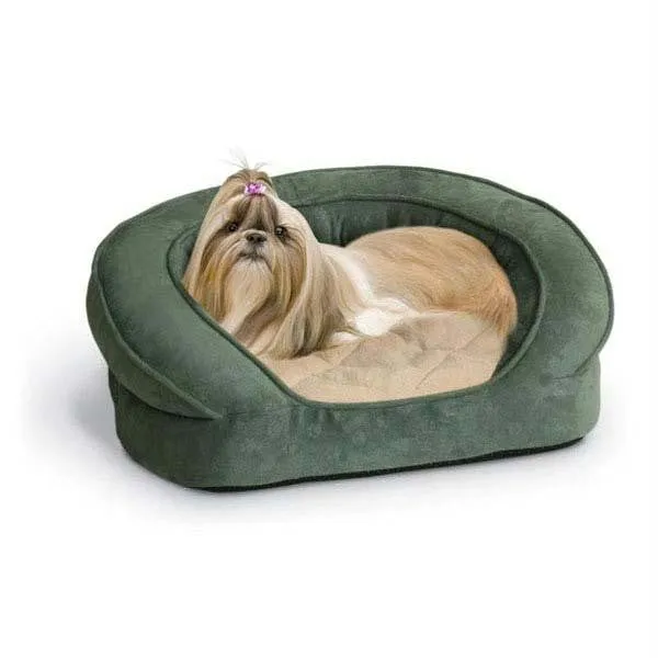 K&h Pet Products Deluxe Ortho Bolster Sleeper Pet Bed Medium Eggplant 30" X 25" X 9"