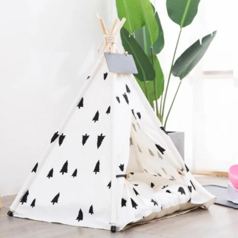 Large Dog Teepee with Removable Dog Bed Cushion