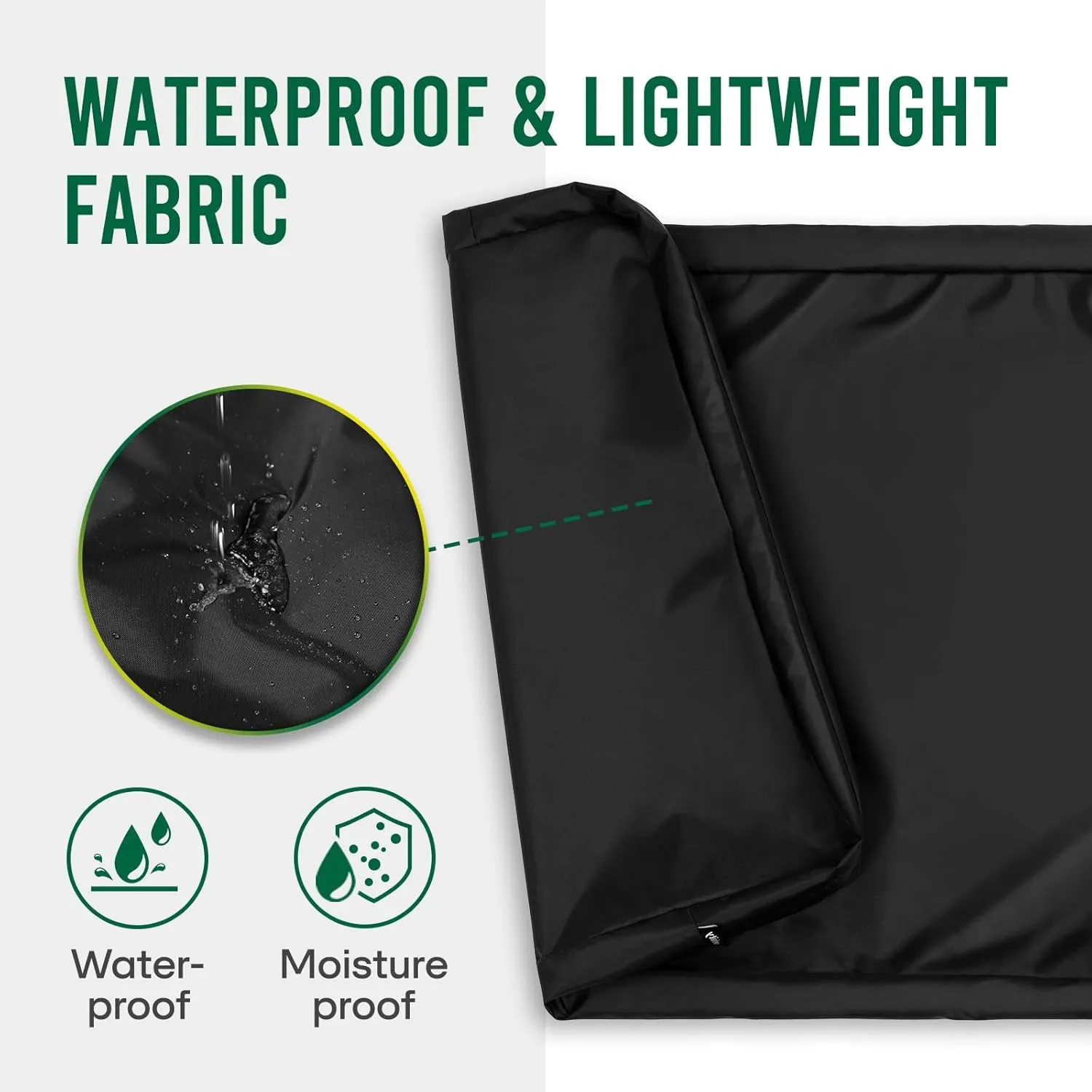 Large Waterproof Dog Bed Replacement Cover, Easy to Clean Pet Dog Crate Pad Duvet, Long Zipper Open, Oxford Fabric Slick Look, 40Lx27Wx4H - Black