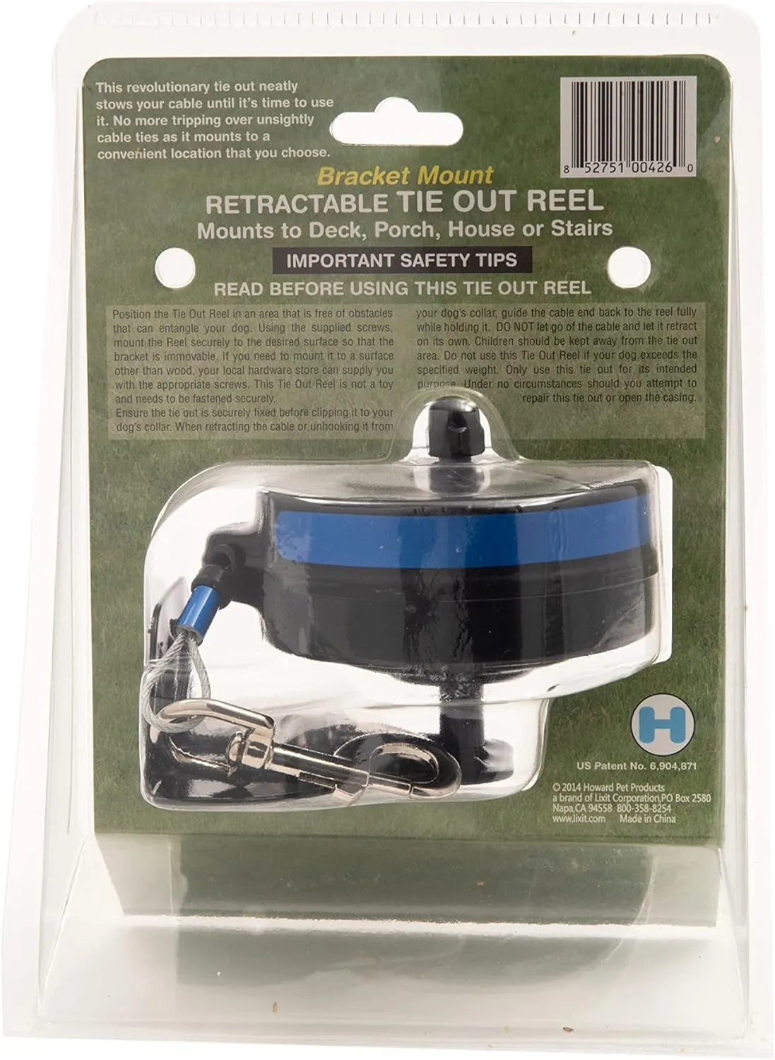 Lixit Bracket Mount and Stake Retractable Leash Tie Outs for Dogs (Bracket, Medium)
