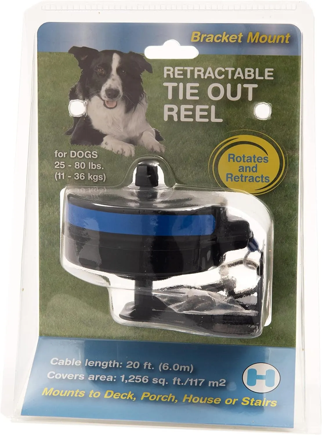 Lixit Bracket Mount and Stake Retractable Leash Tie Outs for Dogs (Bracket, Medium)