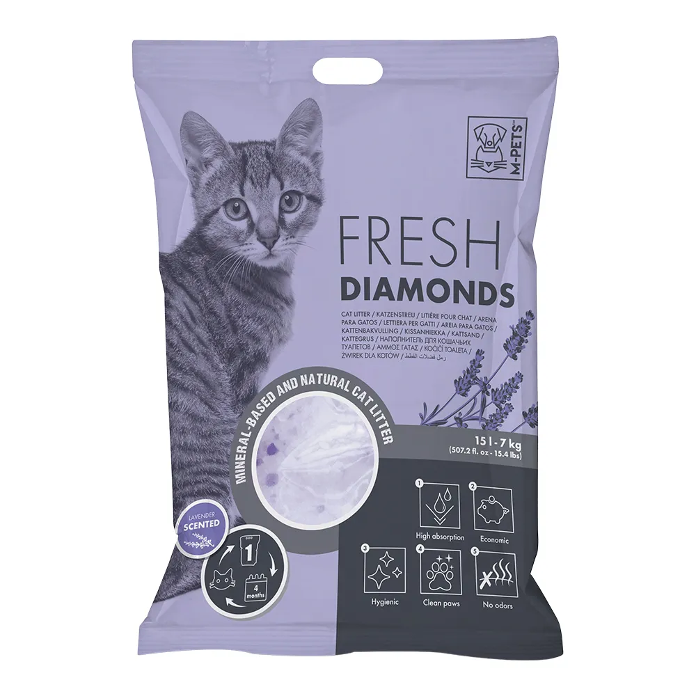 M-PETS Fresh Diamonds Silica Gel Cat Litter Lavender