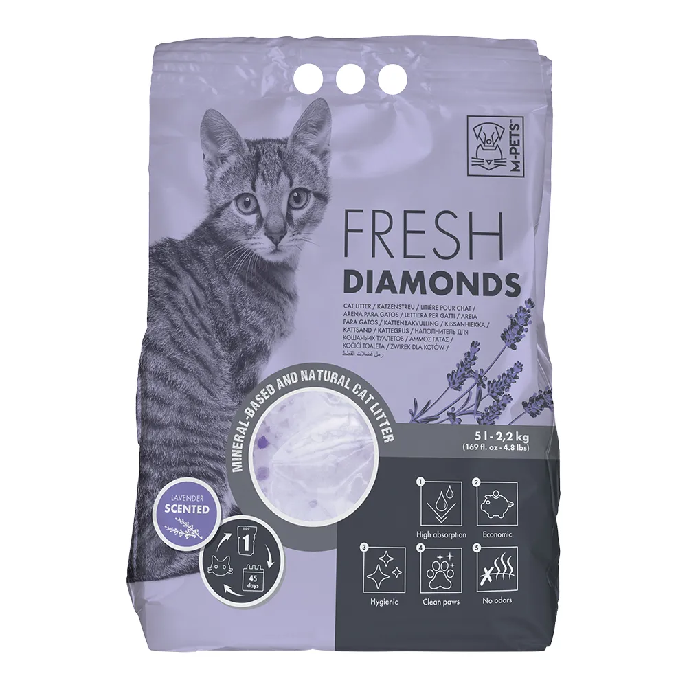 M-PETS Fresh Diamonds Silica Gel Cat Litter Lavender