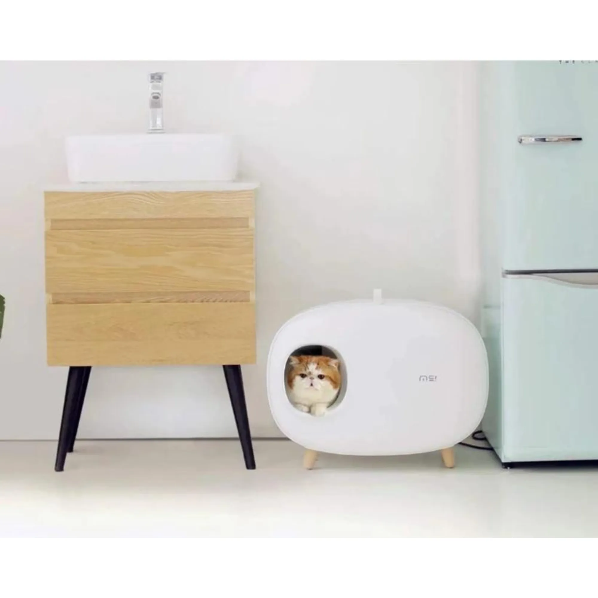 Makesure Cat Litter Box White