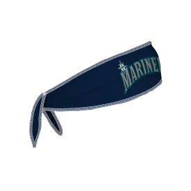 Mariners Reversible Tie Back Cooling Headband: Wordmark/Alt Wordmark