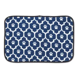 Nautical Blue/Off White Lattice Paw Pet Mat