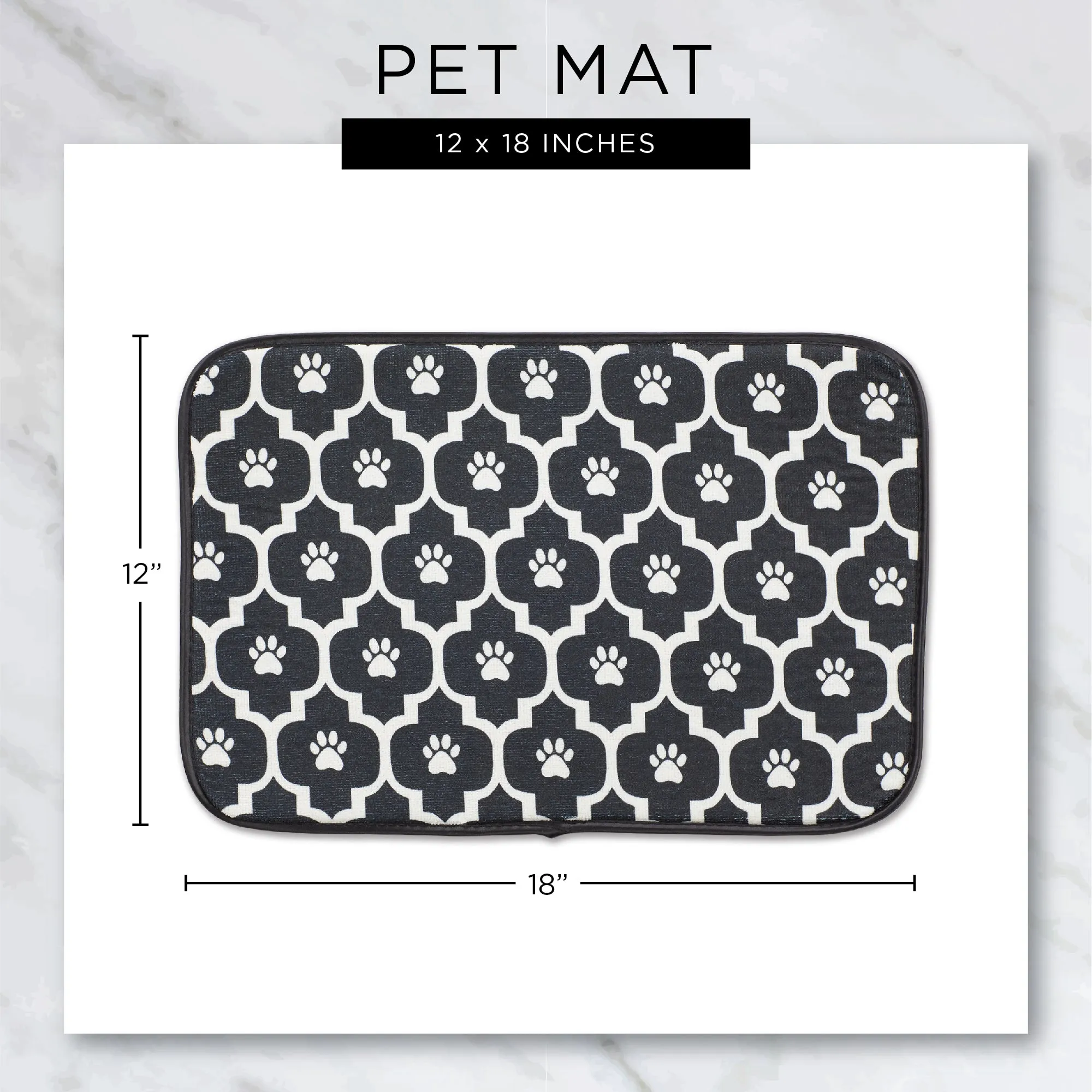 Nautical Blue/Off White Lattice Paw Pet Mat