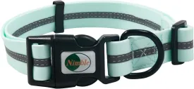 NIMBLE Dog Collar Waterproof Pet Collars Adjustable, Reflective, Durable Flex Poly Coated Nylon Basic Dog Collars 9 Colors in Size S/M/L (Light Blue, Small (9.45-14.17inches))