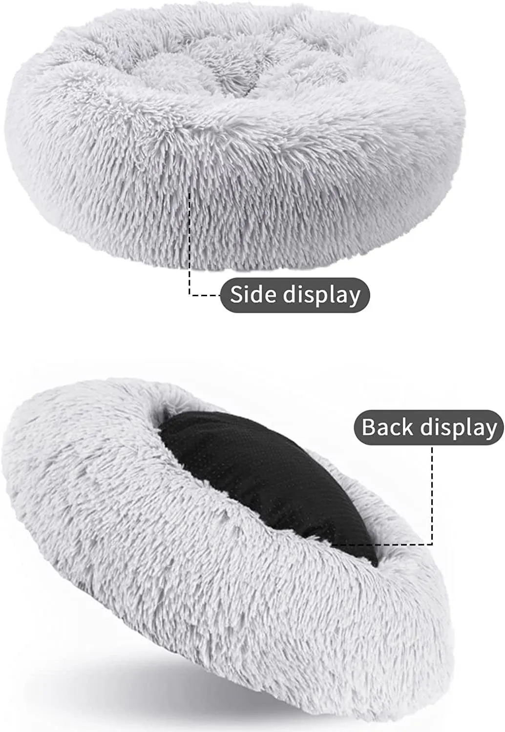 Nisrada Dog Bed for Medium Large Dogs, 36 inch Calming Dogs Bed, Washable-Round Cozy Soft Pet Bed for Puppy and Kitten with Slip-Resistant Bottom