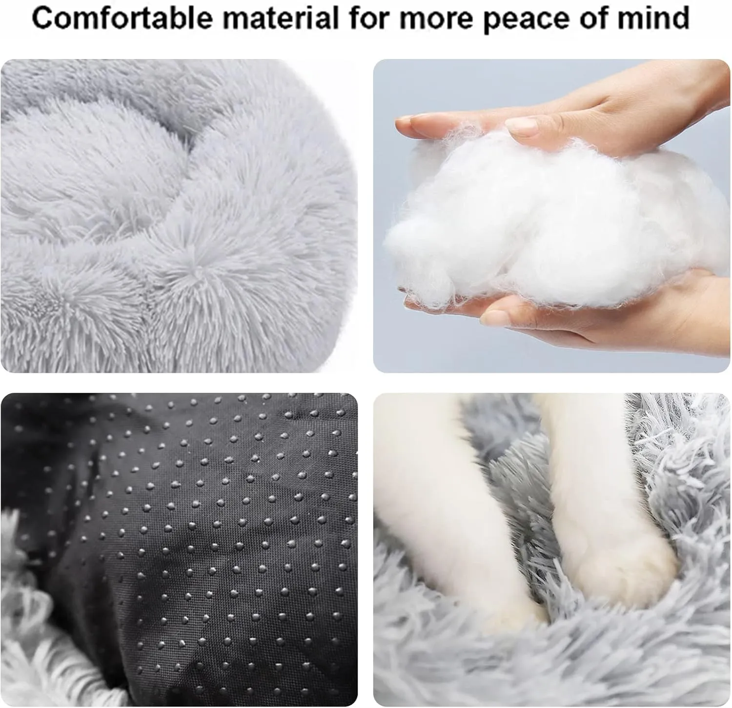 Nisrada Dog Bed for Medium Large Dogs, 36 inch Calming Dogs Bed, Washable-Round Cozy Soft Pet Bed for Puppy and Kitten with Slip-Resistant Bottom
