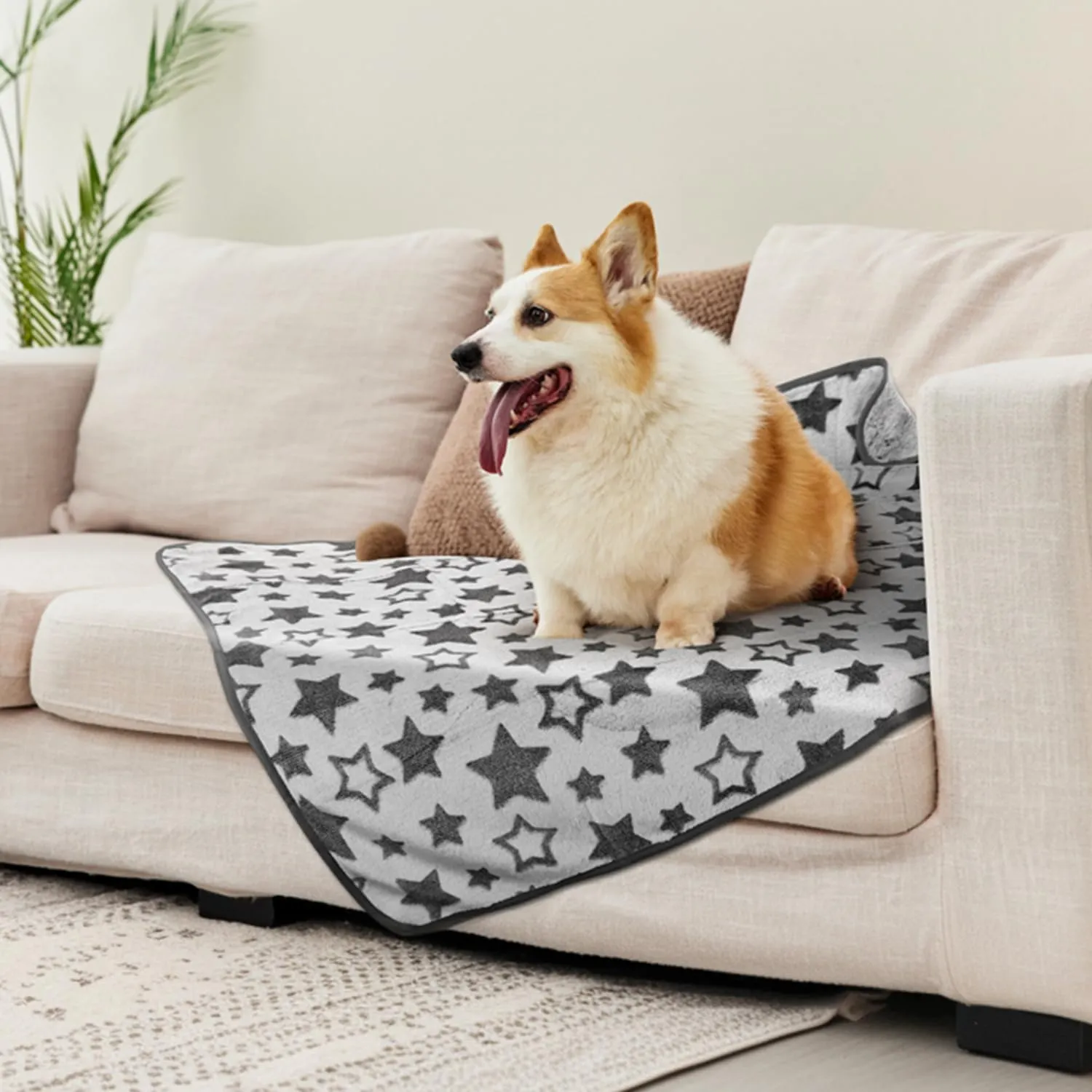 Nobleza Waterproof Dog Cat Blanket Set - 3PCS Warm Soft Pet Bedding for Sofa, Indoor Sleep, Furniture Protector, Outdoor Car - Puppy Winter Reversible Sherpa Fleece for Large Medium Small Pets