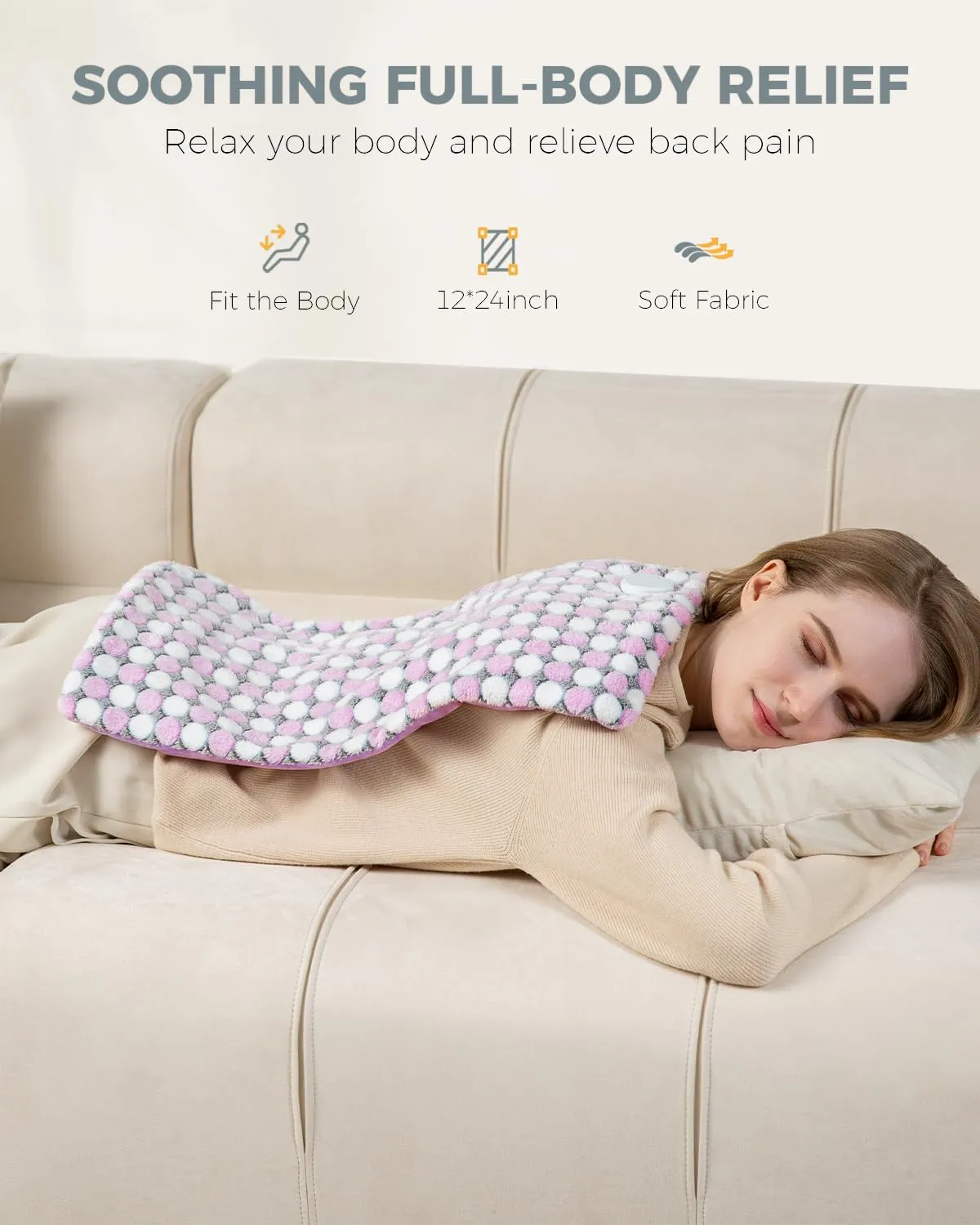 NOWWISH Heating Pad for Back Pain & Cramps Relief, Mothers Day Gifts for Mom Wife, Moist Heat Electric Heating Pads with Auto Shut-Off, Gifts for Women, Purple, 12"x24"