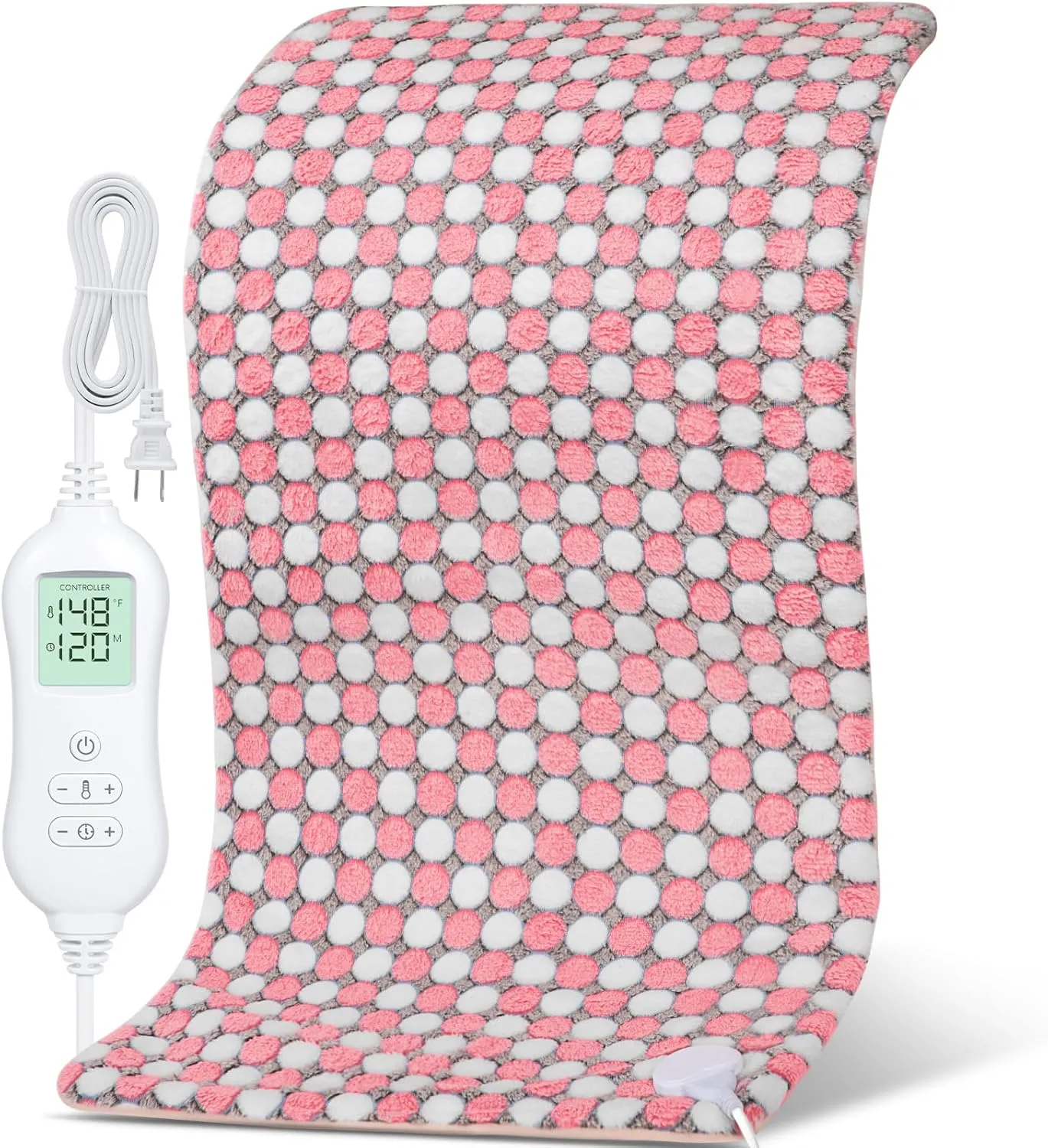 NOWWISH Heating Pad for Back Pain & Cramps Relief, XXL Extra Large Moist Heat Electric Heating Pads with Auto Shut Off, Gifts for Women, 17 "x 33", Pink