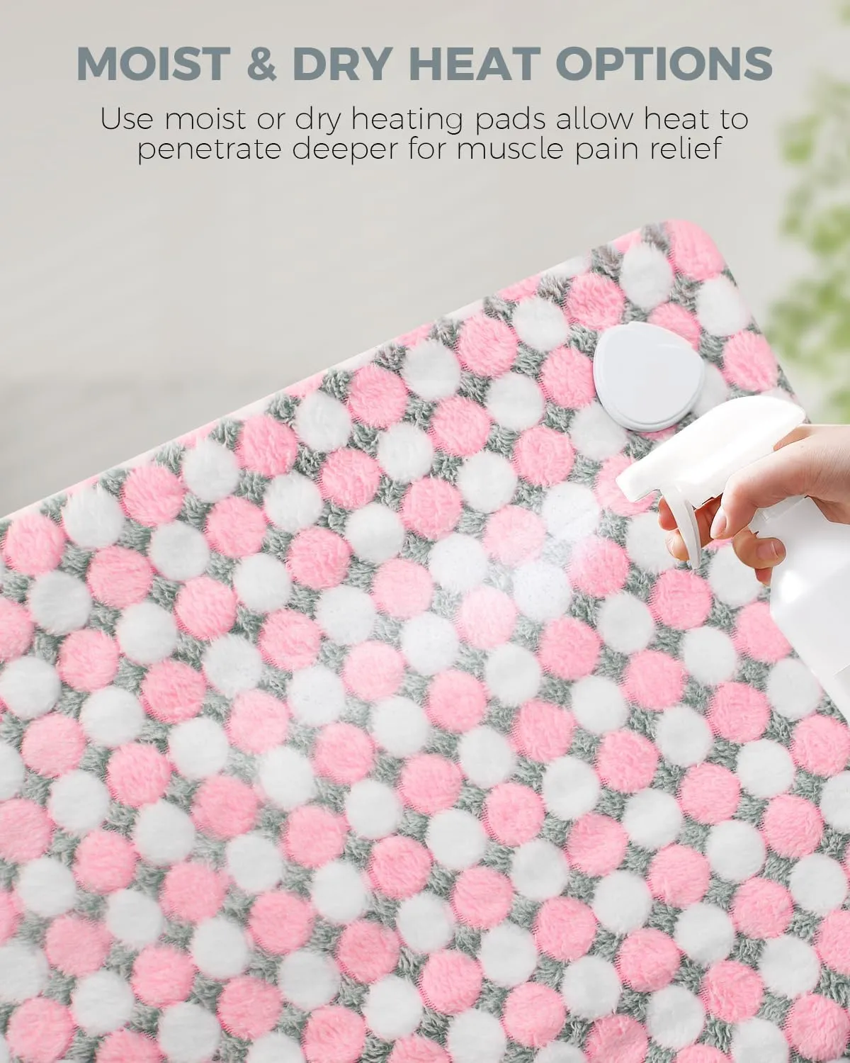 NOWWISH Heating Pad for Back Pain & Cramps Relief, XXL Extra Large Moist Heat Electric Heating Pads with Auto Shut Off, Gifts for Women, 17 "x 33", Pink