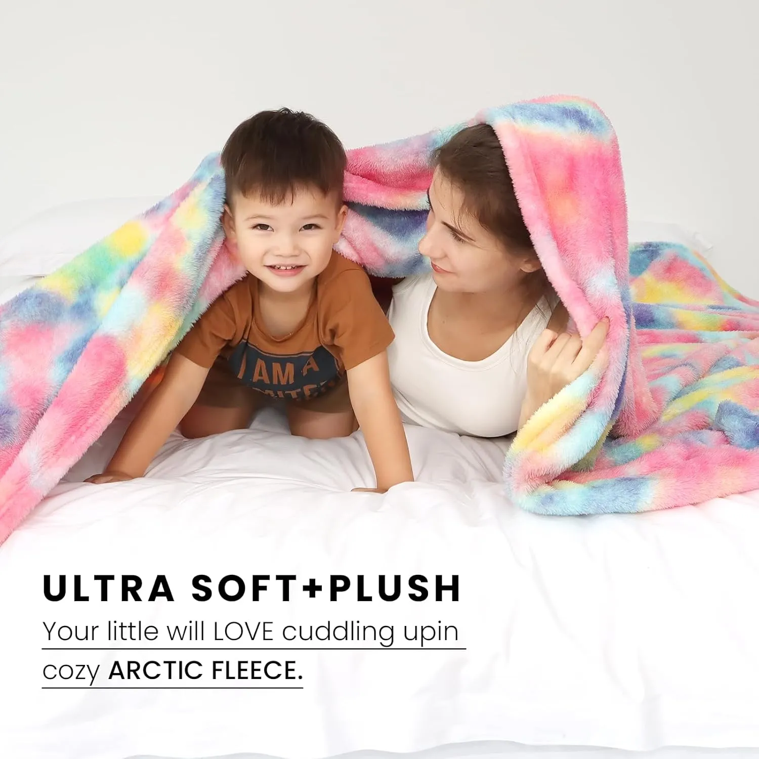 obinsm Rainbow Bed Blanket - Warm Soft Throw Blanket for Couch - Fuzzy Throw Blankets for Women