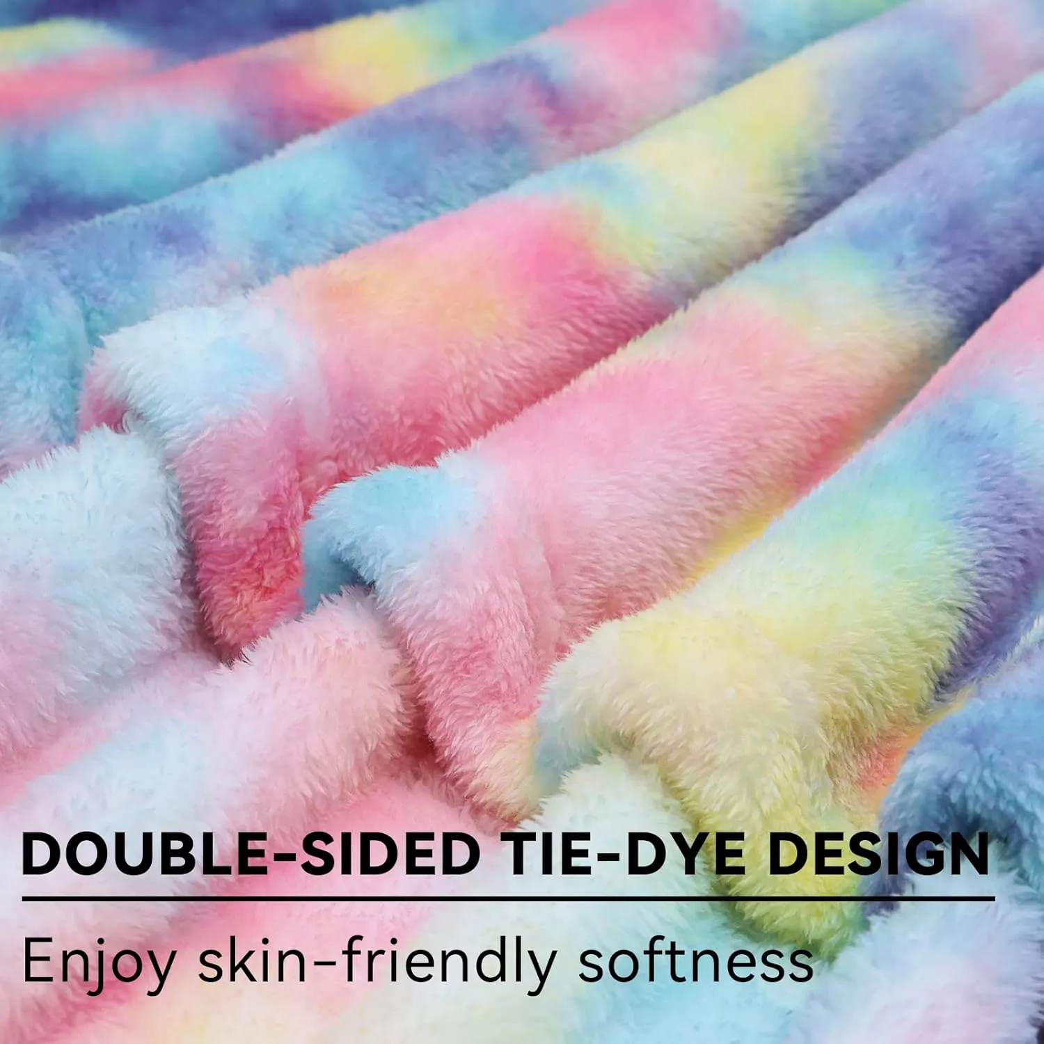 obinsm Rainbow Bed Blanket - Warm Soft Throw Blanket for Couch - Fuzzy Throw Blankets for Women