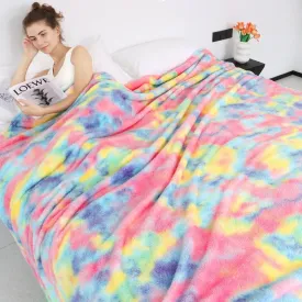 obinsm Rainbow Bed Blanket - Warm Soft Throw Blanket for Couch - Fuzzy Throw Blankets for Women