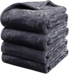 Onarway Dog Blanket Washable for Puppy: 4 Packs Dog Blankets 40x28 - Fluffy Soft Small Throw for Cat Puppy Kitten Dogs - Fleece Pet Blankets for Bed Sofa Car and Indoor - Purple