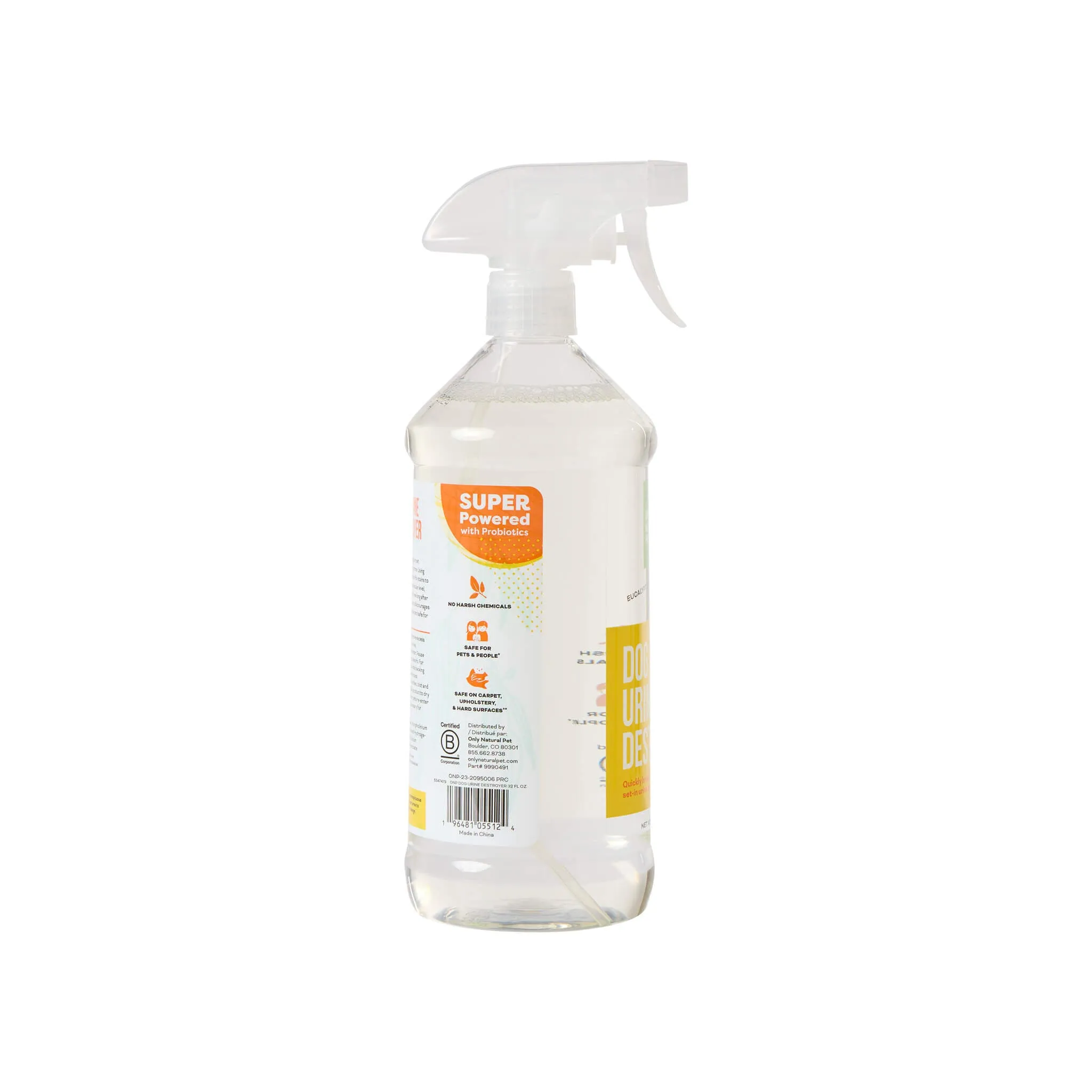 Only Natural Pet Dog Urine Stain & Odor Destroyer Probiotic Spray for Dogs 32 oz