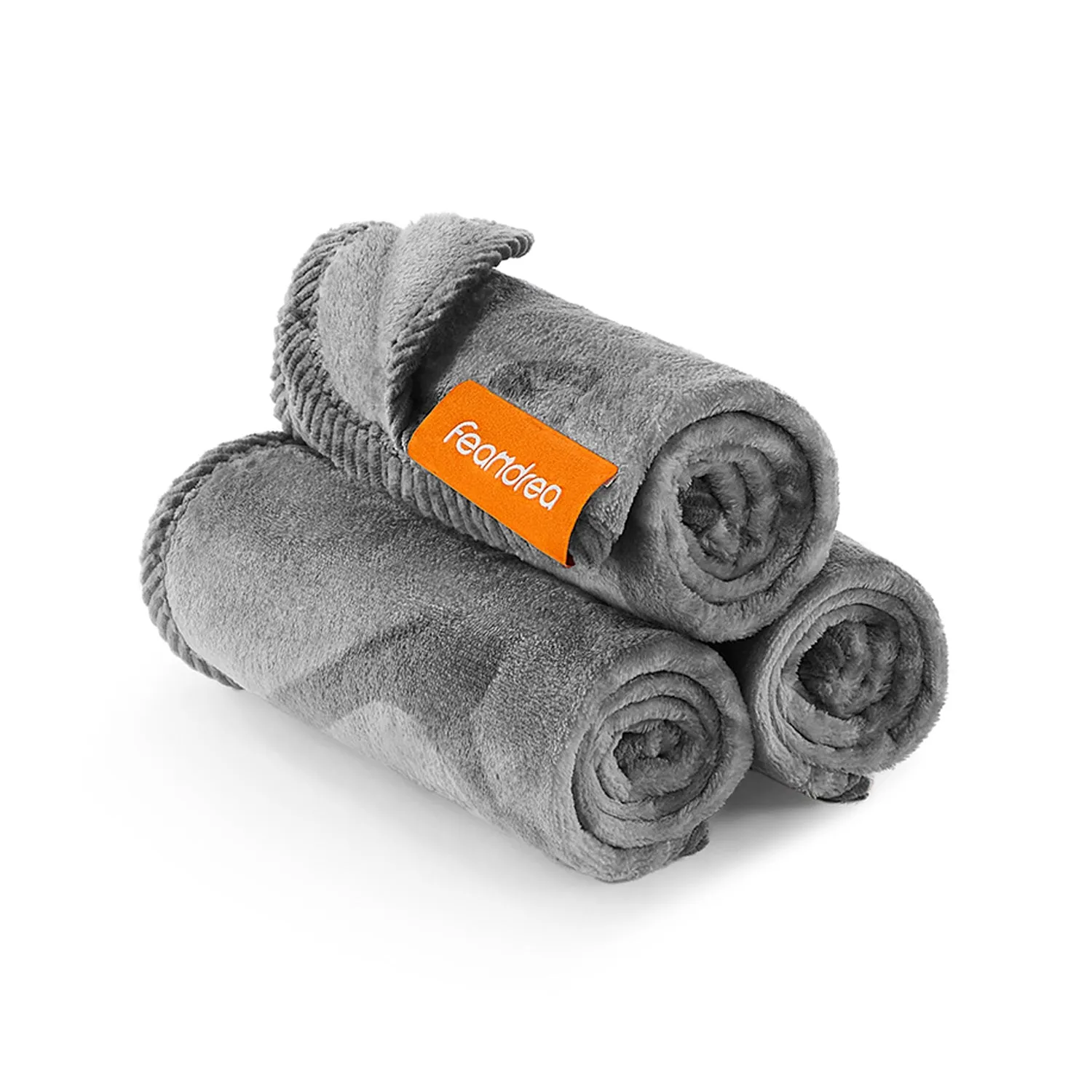 Pack of 3 Flannel Pet Blankets Slate Grey