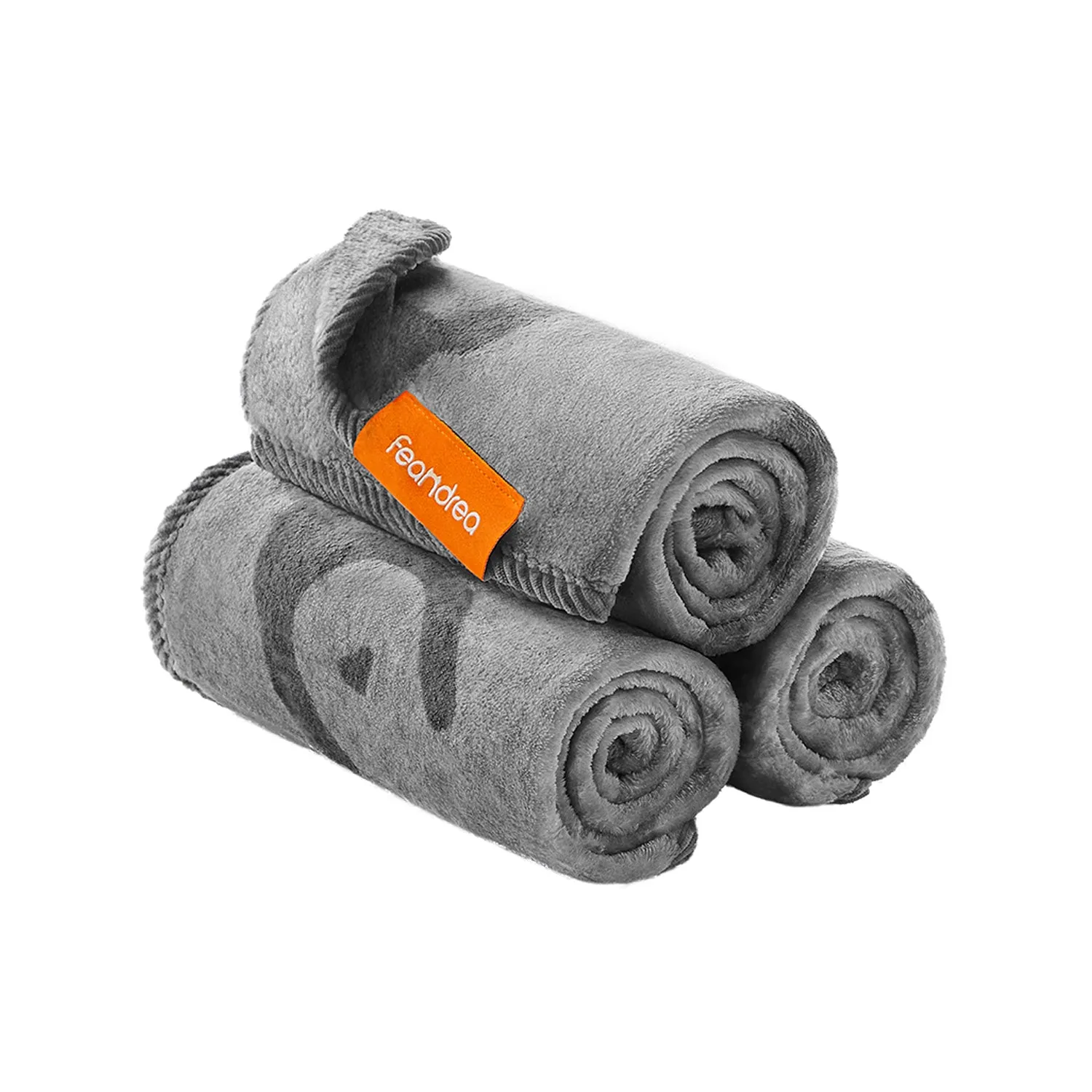 Pack of 3 Flannel Pet Blankets Slate Grey