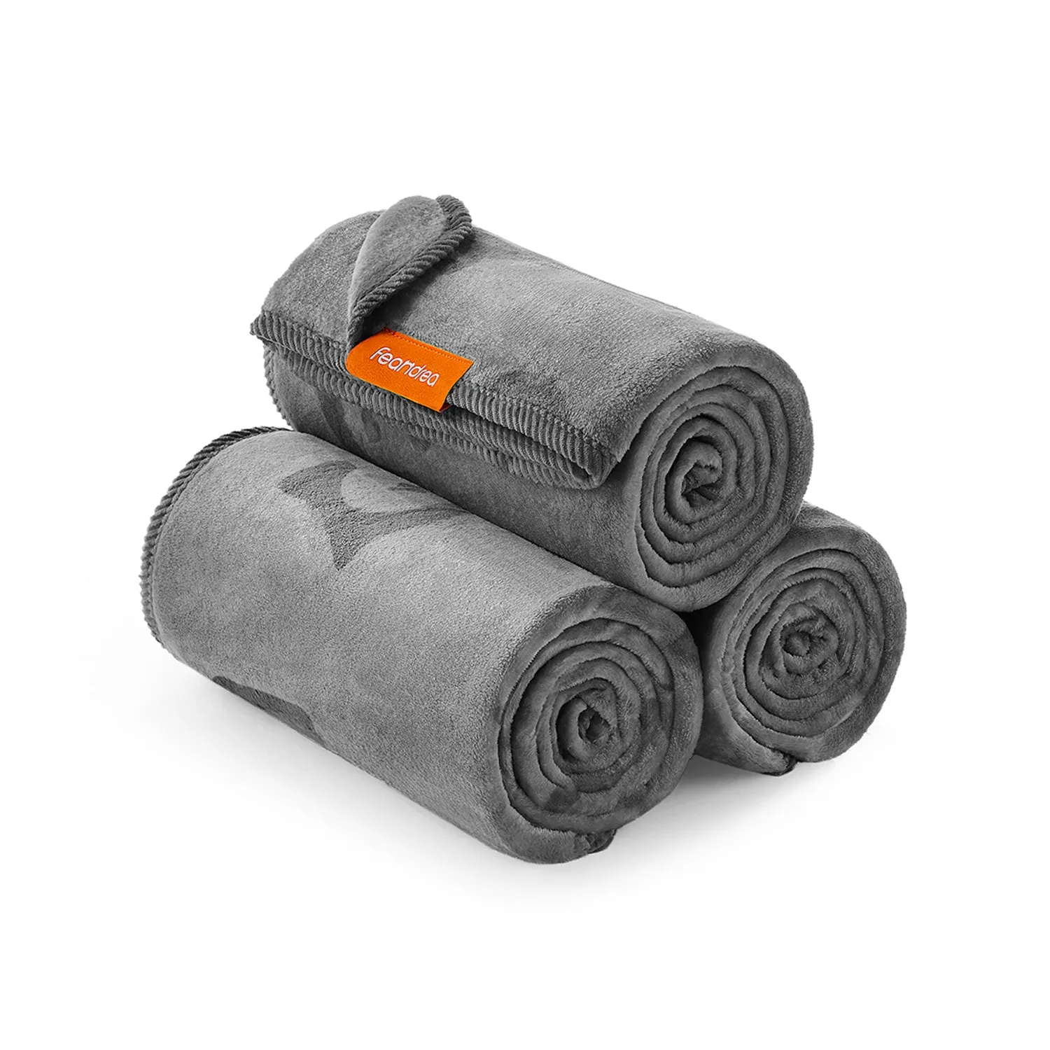 Pack of 3 Flannel Pet Blankets Slate Grey