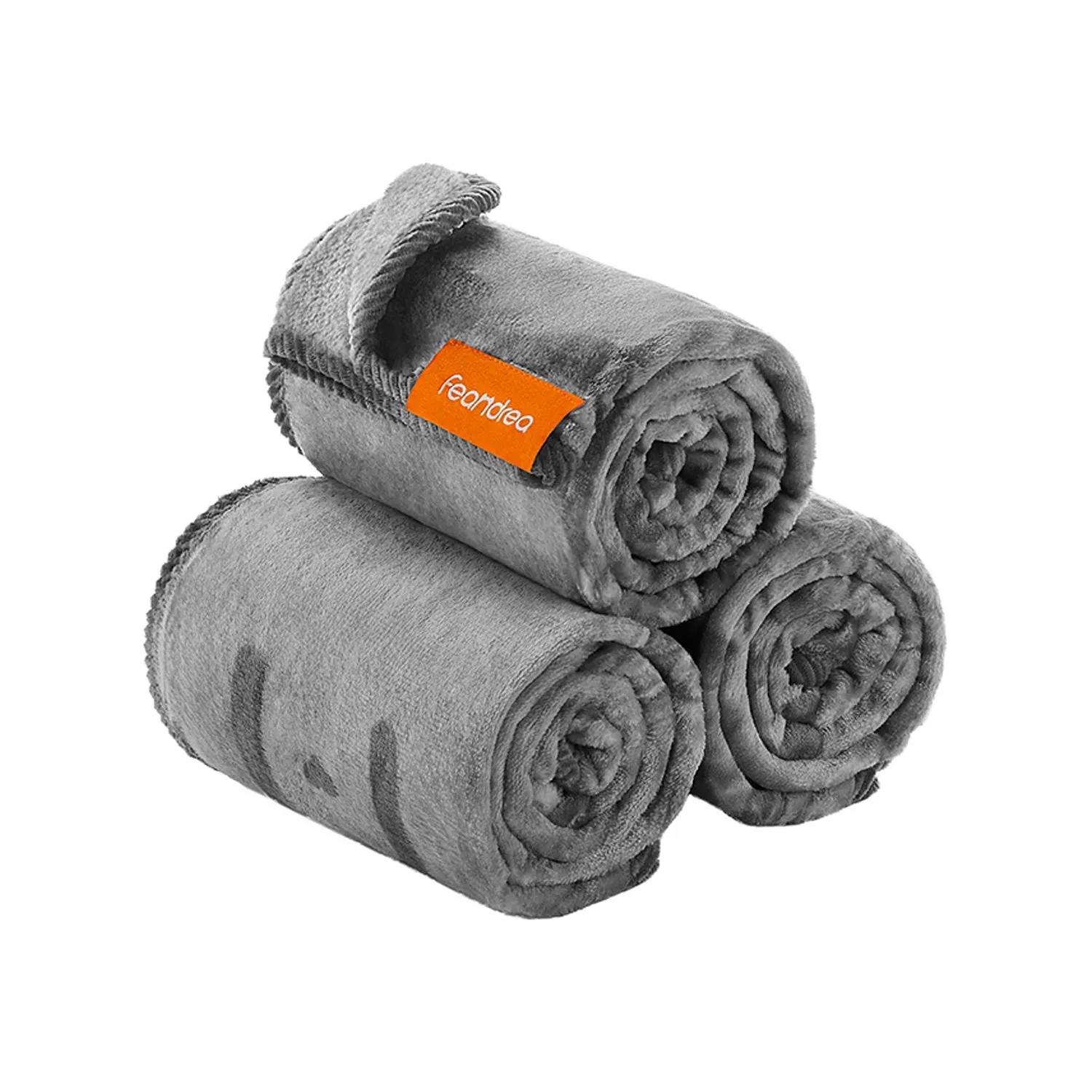 Pack of 3 Flannel Pet Blankets Slate Grey