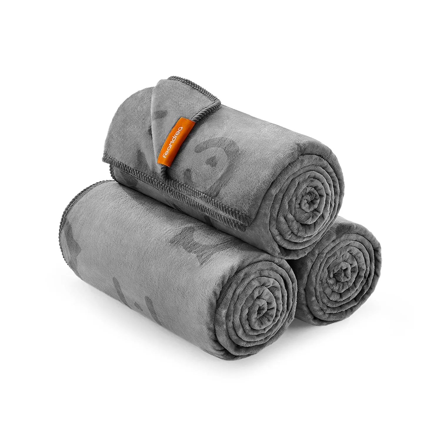 Pack of 3 Flannel Pet Blankets Slate Grey
