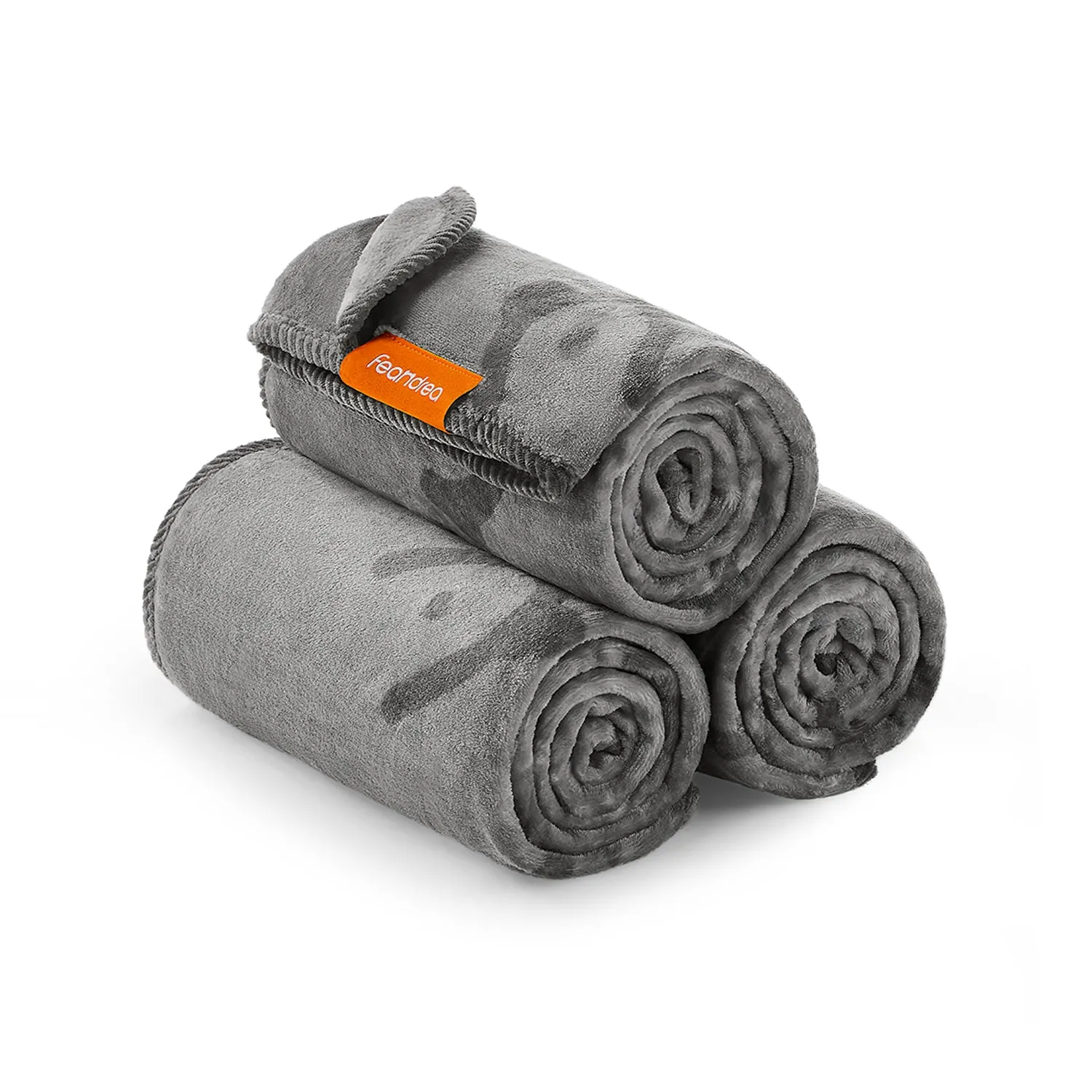 Pack of 3 Flannel Pet Blankets Slate Grey