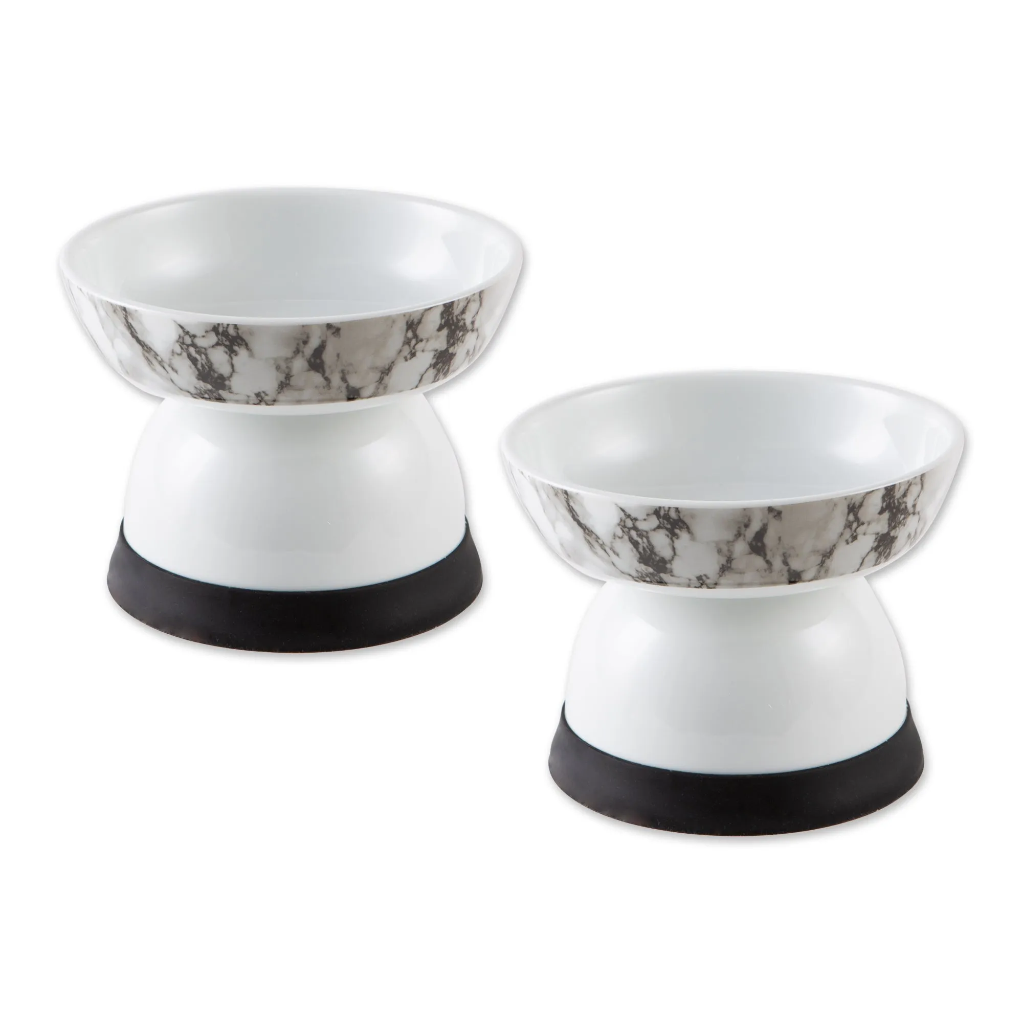 Pet Bowl Raised Marble Small 5.3Dx3.5H Set of 2