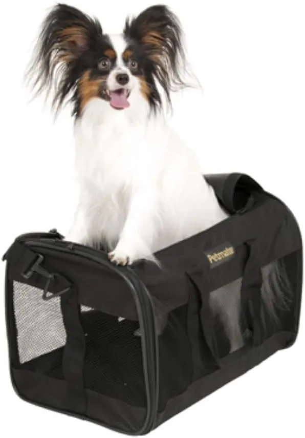Petmate Soft-Sided Kennel Cab Pet Carrier,Black,Up to 10lbs, 17 X 10 X 10 (21329)