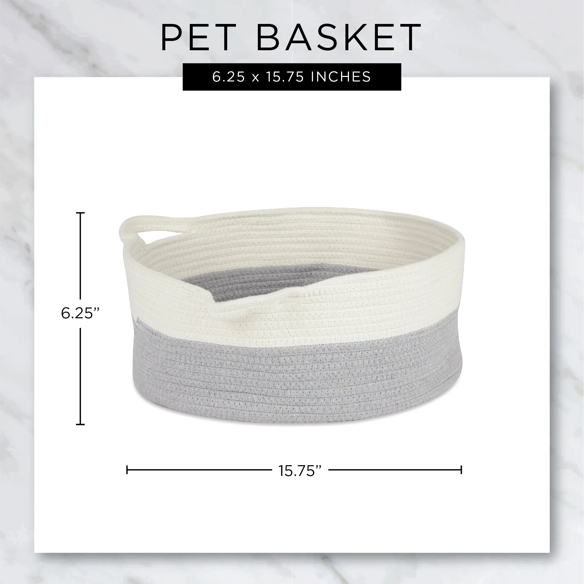 Pink & Beige Cotton Rope Cat Ears Pet Basket