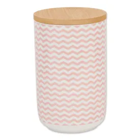 Pink Chevron Ceramic Treat Canister