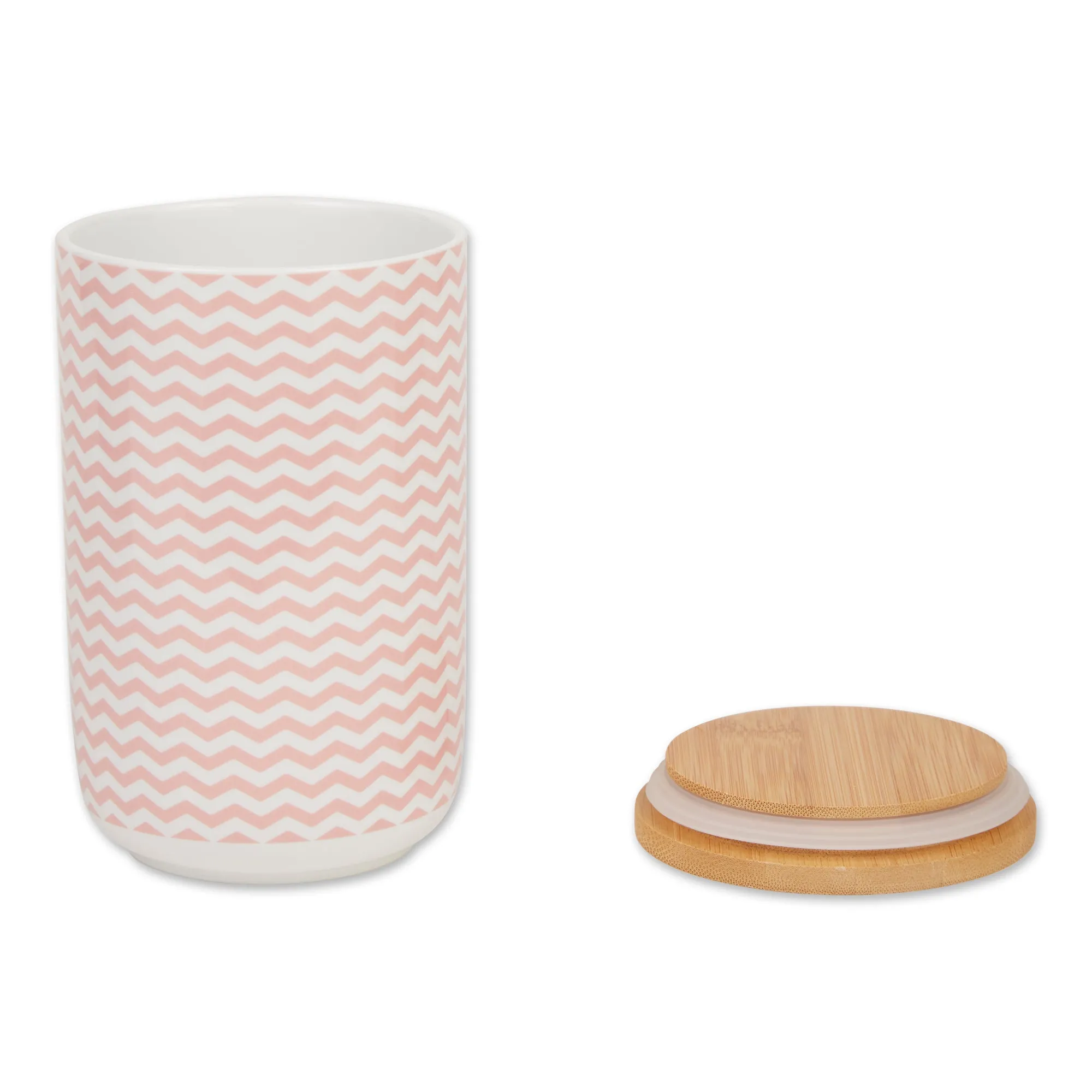 Pink Chevron Ceramic Treat Canister