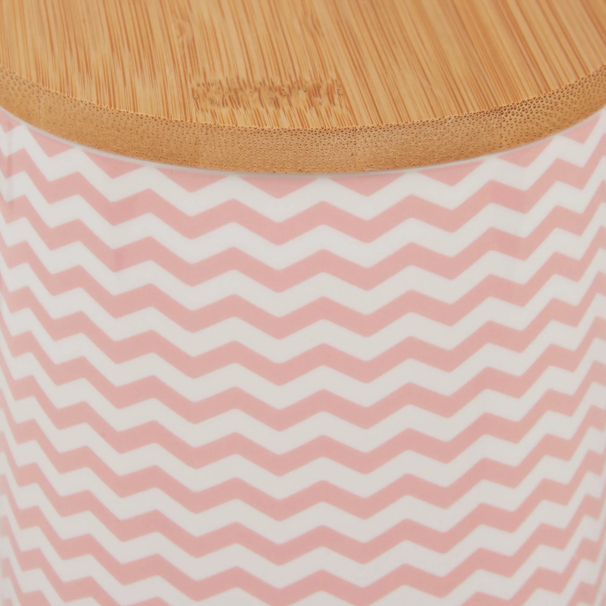 Pink Chevron Ceramic Treat Canister