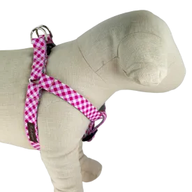 Pink Gingham Dog Harness - 9000