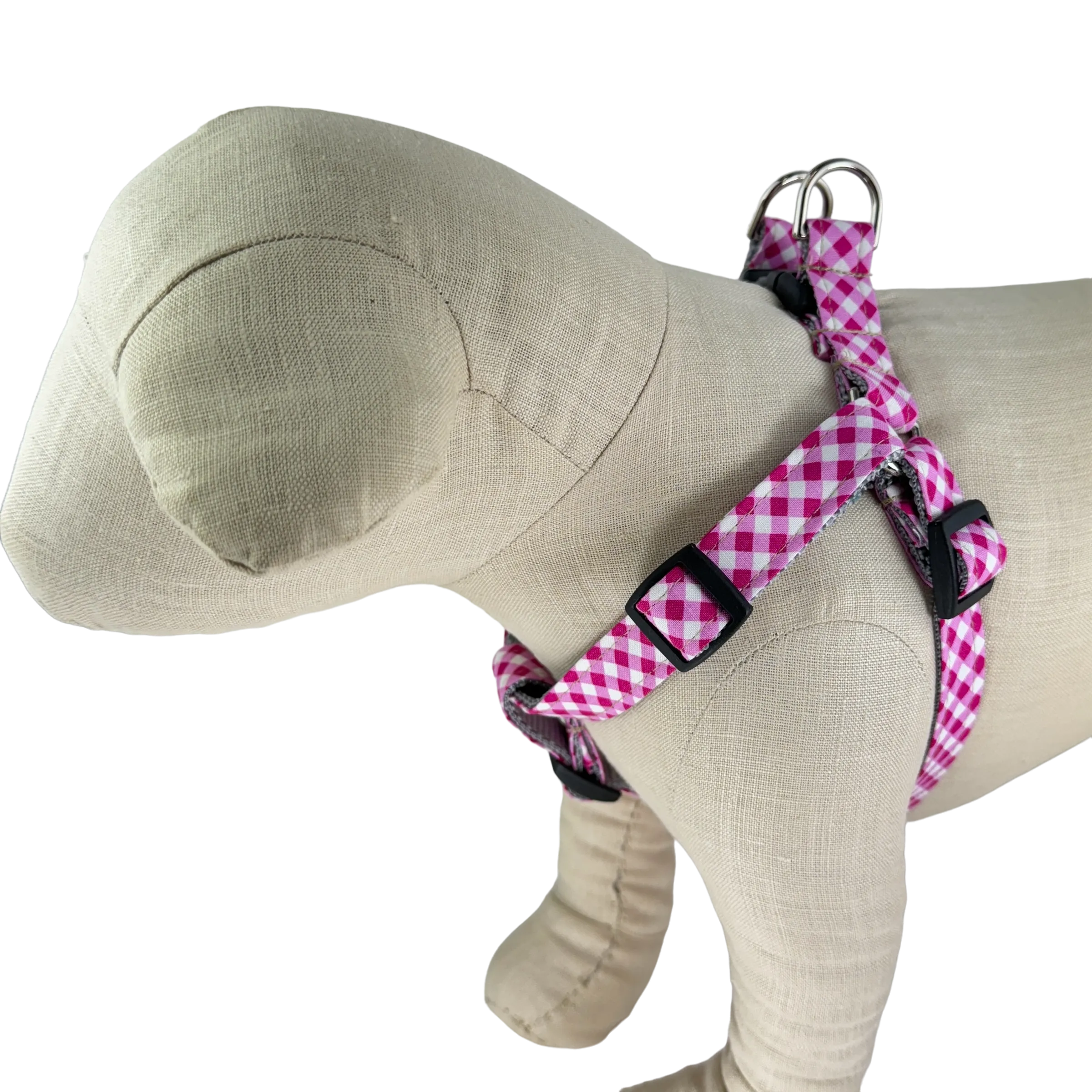 Pink Gingham Dog Harness - 9000
