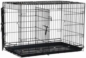 Precision Pet Products Two Door Great Crate Wire Dog Crate, 30 Inch, For Pets 30-50 Lbs, With 5-Point Locking System