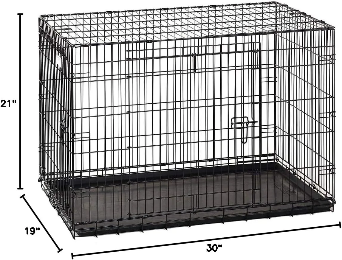 Precision Pet Products Two Door Great Crate Wire Dog Crate, 30 Inch, For Pets 30-50 Lbs, With 5-Point Locking System