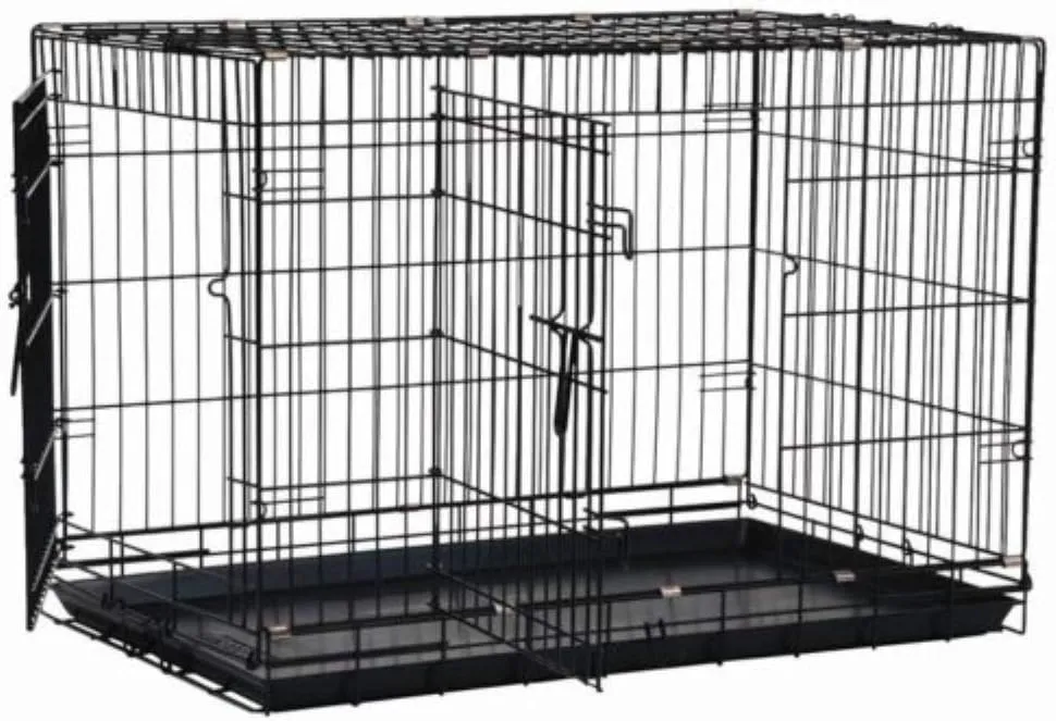 Precision Pet Products Two Door Great Crate Wire Dog Crate, 30 Inch, For Pets 30-50 Lbs, With 5-Point Locking System