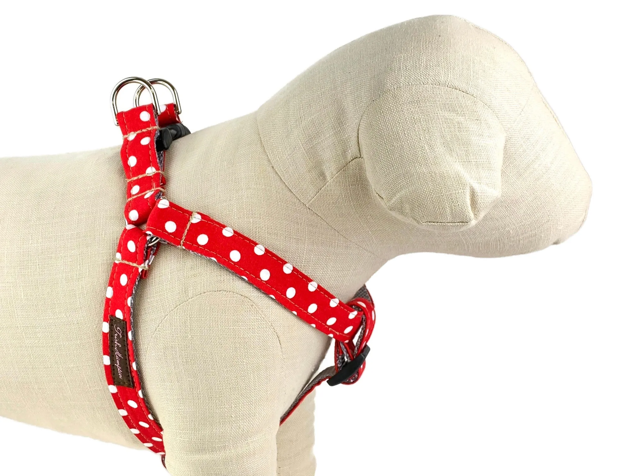 Red/White Polka Dot Dog Harness - 508
