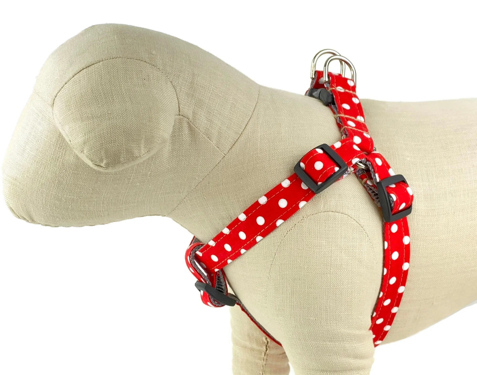Red/White Polka Dot Dog Harness - 508