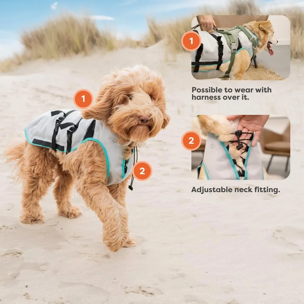 Suitical Dry Cooling Vest for Dogs | Canine Cooling Vest for Hot Weather | Dog Cool Down Jacket | Machine Washable | L | Neck to Tail 24- 30 | Chest 26-34 Around | Neck Circumference 22 | Silver