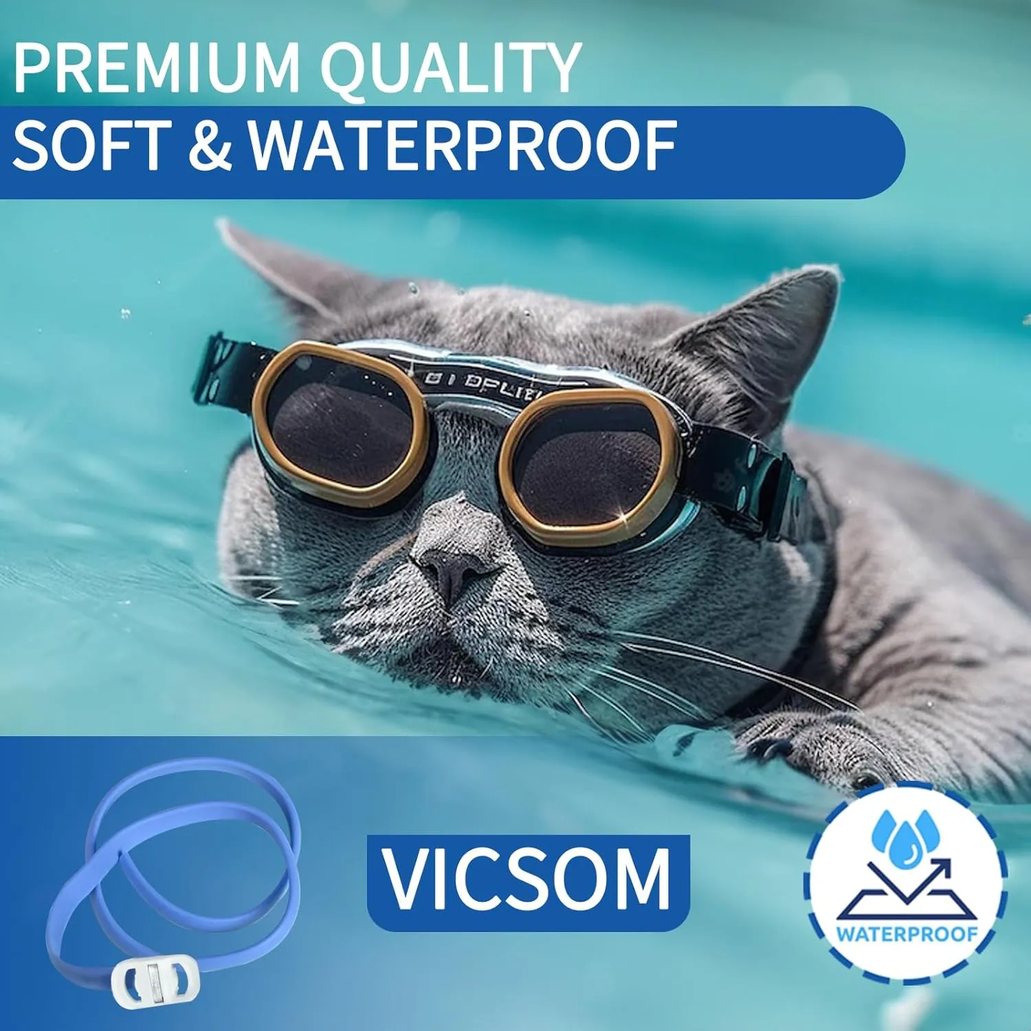VICSOM 4 Pack Flea and Tick Collar for Cats 32 Months Prevention Treatment, Waterproof Adjustable, Natural Anti Flea Collar for Kitten, Blue