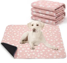 Washable Pee Pad for Dogs of 2Pack Reusable Puppy Non-Slip Pet Training PadsPink,36*48"