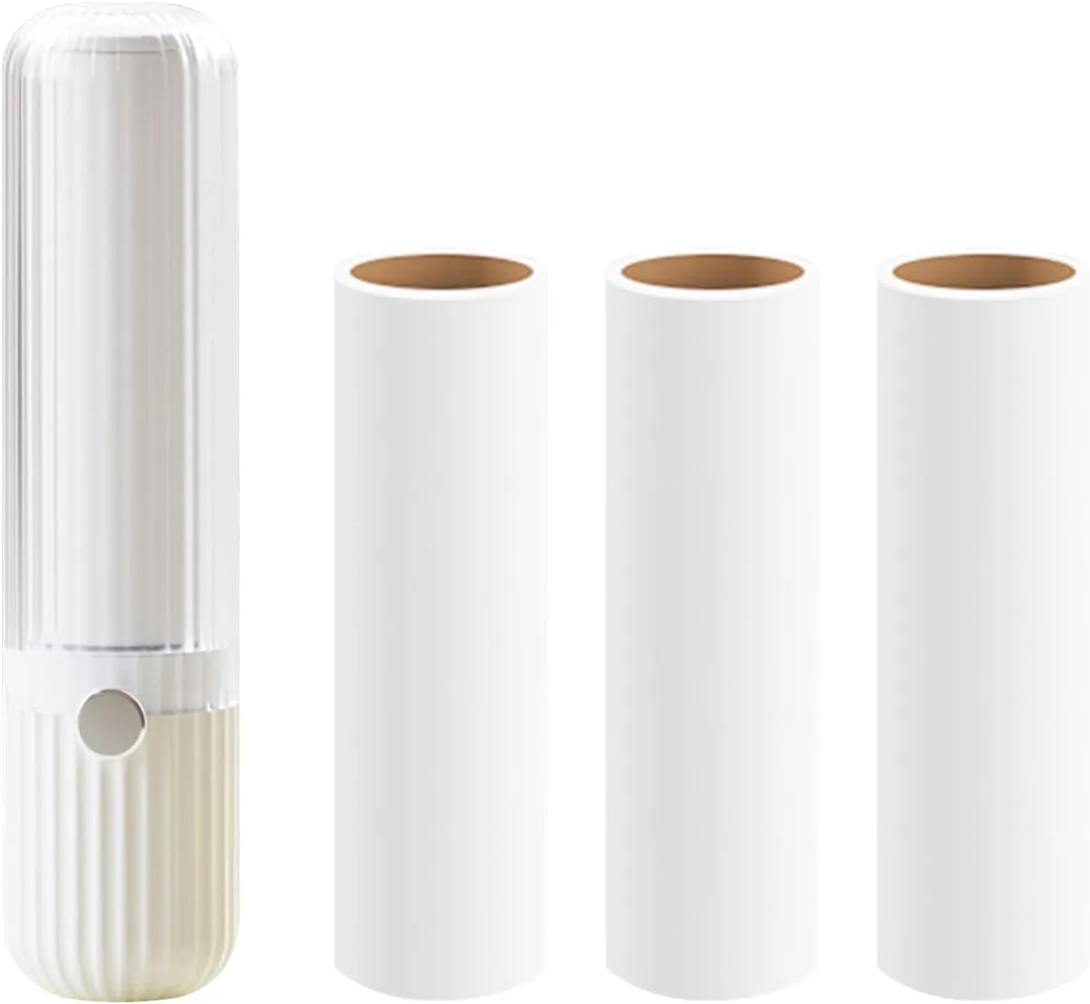 White Lint Roller with 120 Sticky Sheet, Mini Lint Rollers for Pet Hair Extra Sticky, Portable Lint Roller for Pet Hair, Clothing, Furniture, Travelling Use, 1 Handle 3 Roller Refills