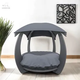 WLO® Gray Circular Modern Dog House