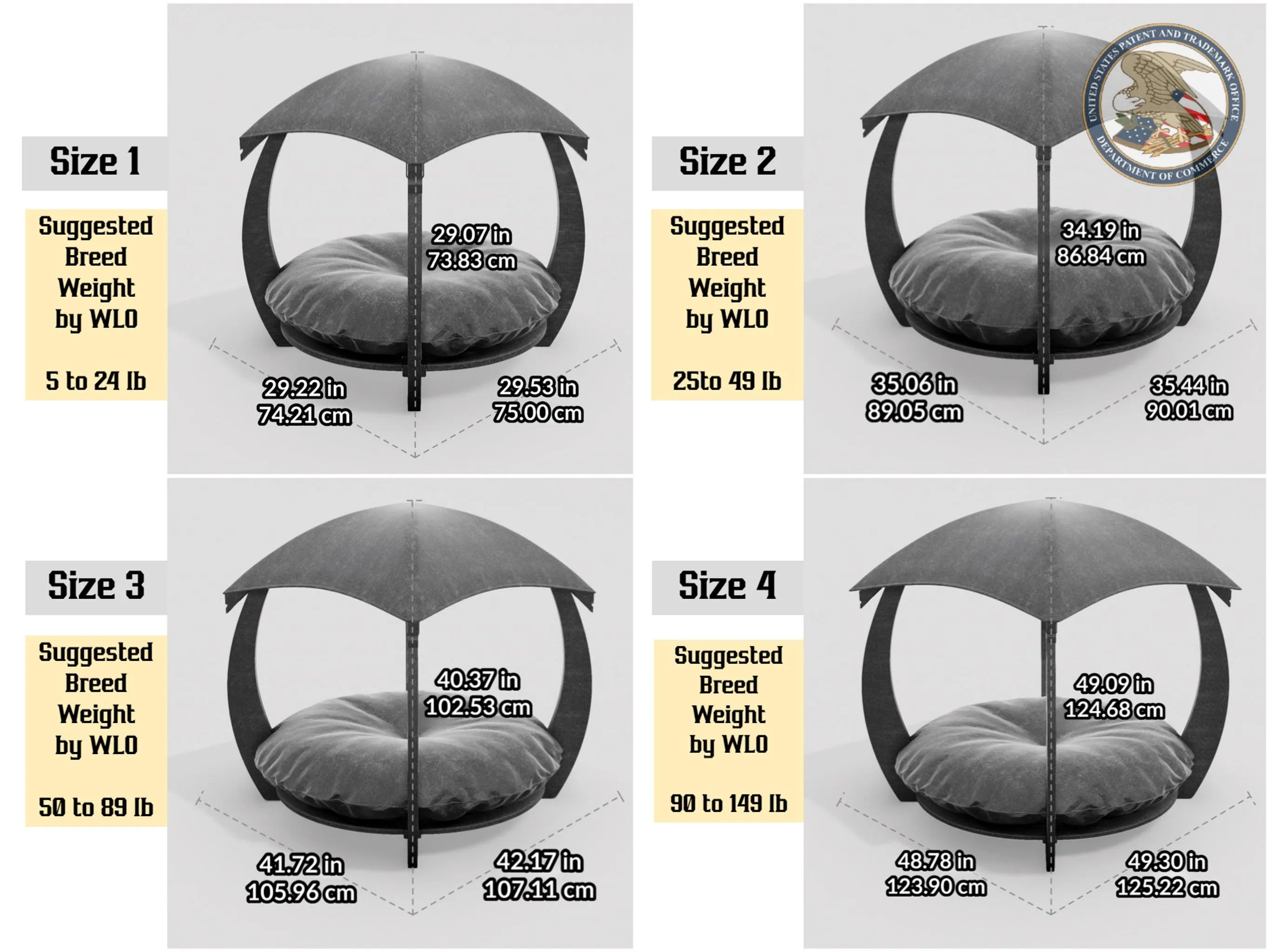 WLO® Gray Circular Modern Dog House