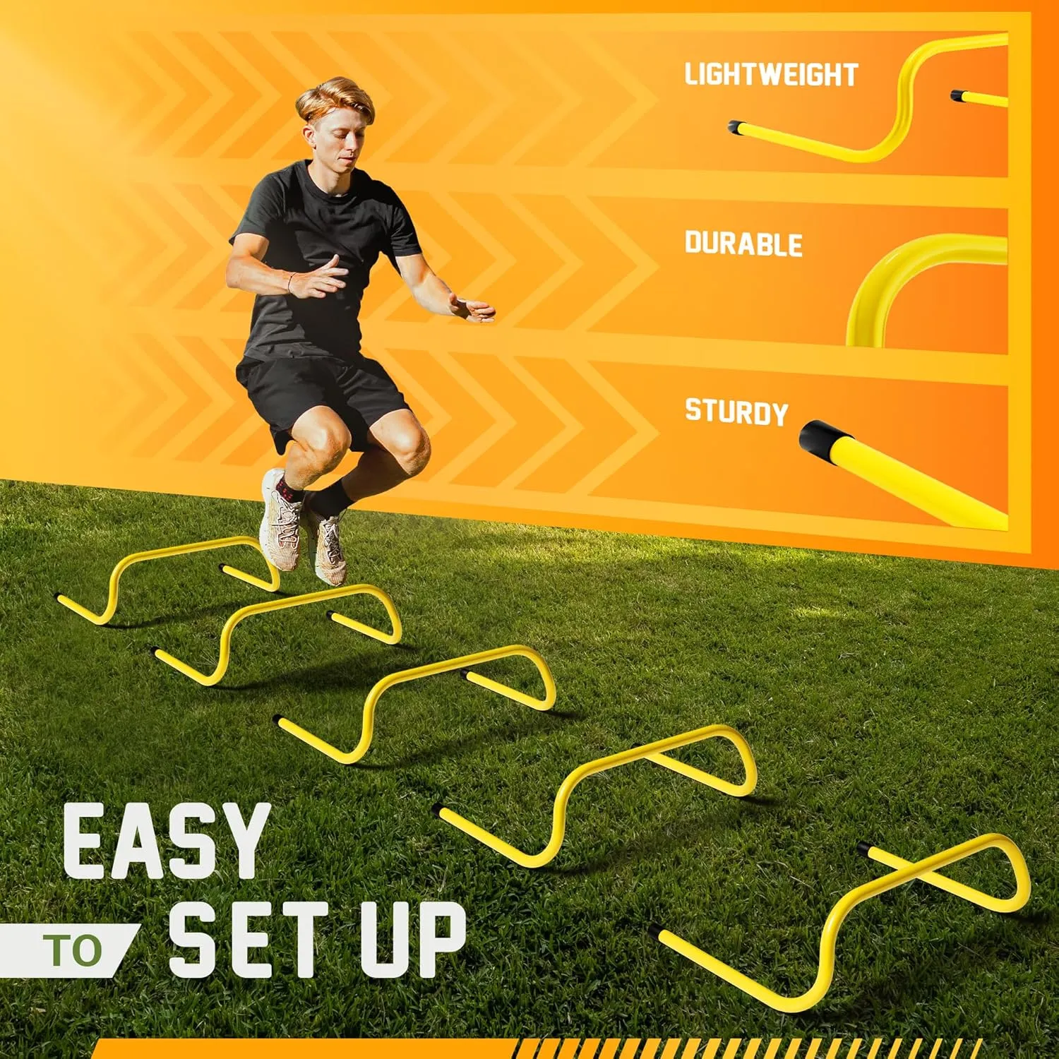 Yes4All Agility Speed Training Agility Hurdles for Athletes - 5 Pack - Speed and Agility Training Equipment for Soccer Basketball Football Hurdle Training