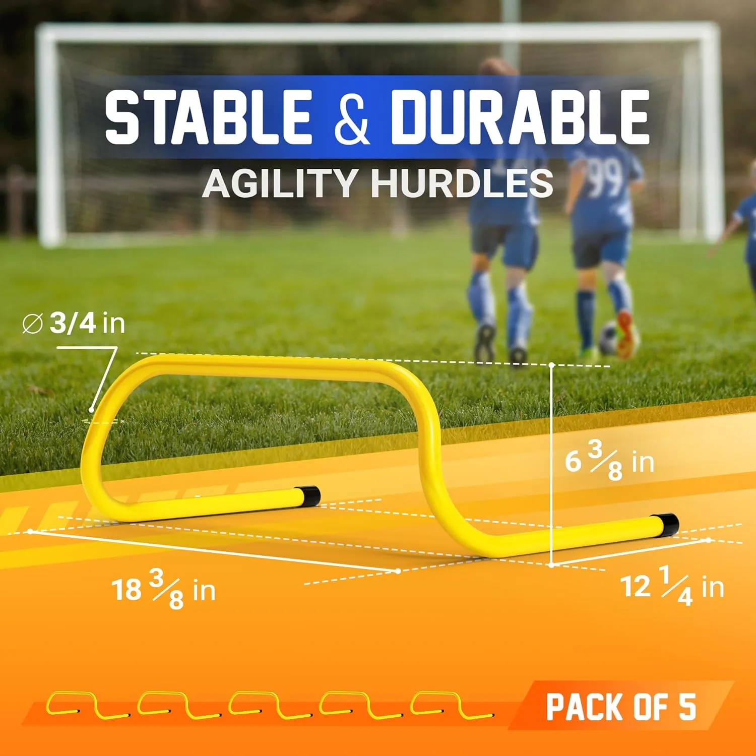 Yes4All Agility Speed Training Agility Hurdles for Athletes - 5 Pack - Speed and Agility Training Equipment for Soccer Basketball Football Hurdle Training
